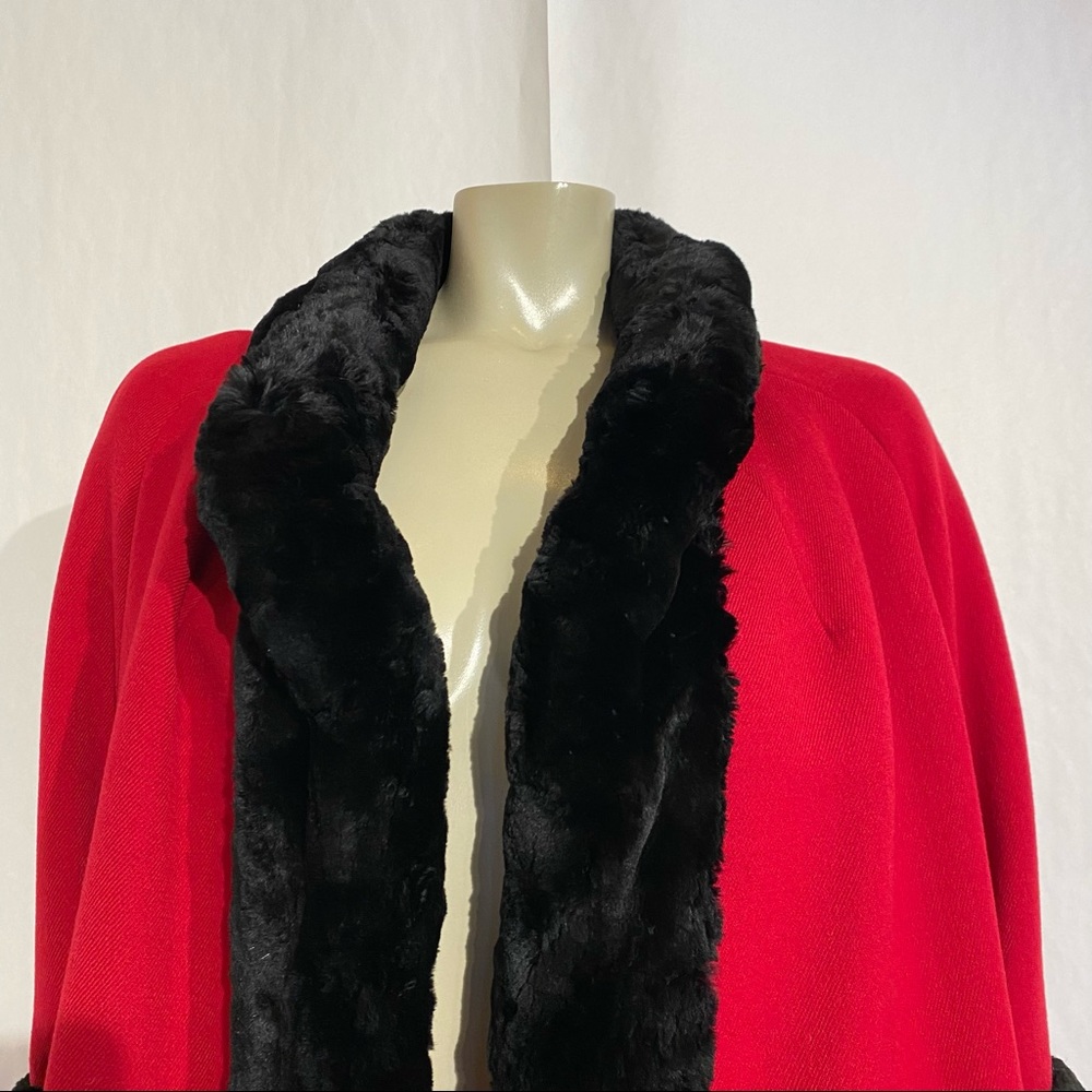 Vintage Red and Black Wool Coat - Picture 2 of 14